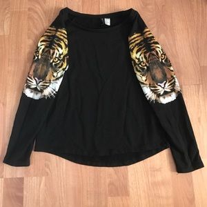 H&M Black Tiger Sleeves Sweatshirt